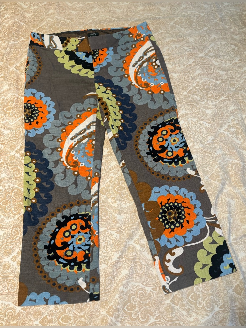 J.Crew psychedelic cropped pants, women’s size 6